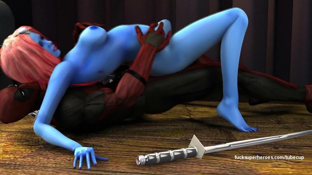 Hardcore fuck between Deadpool and Mystique in 3d porn cartoon