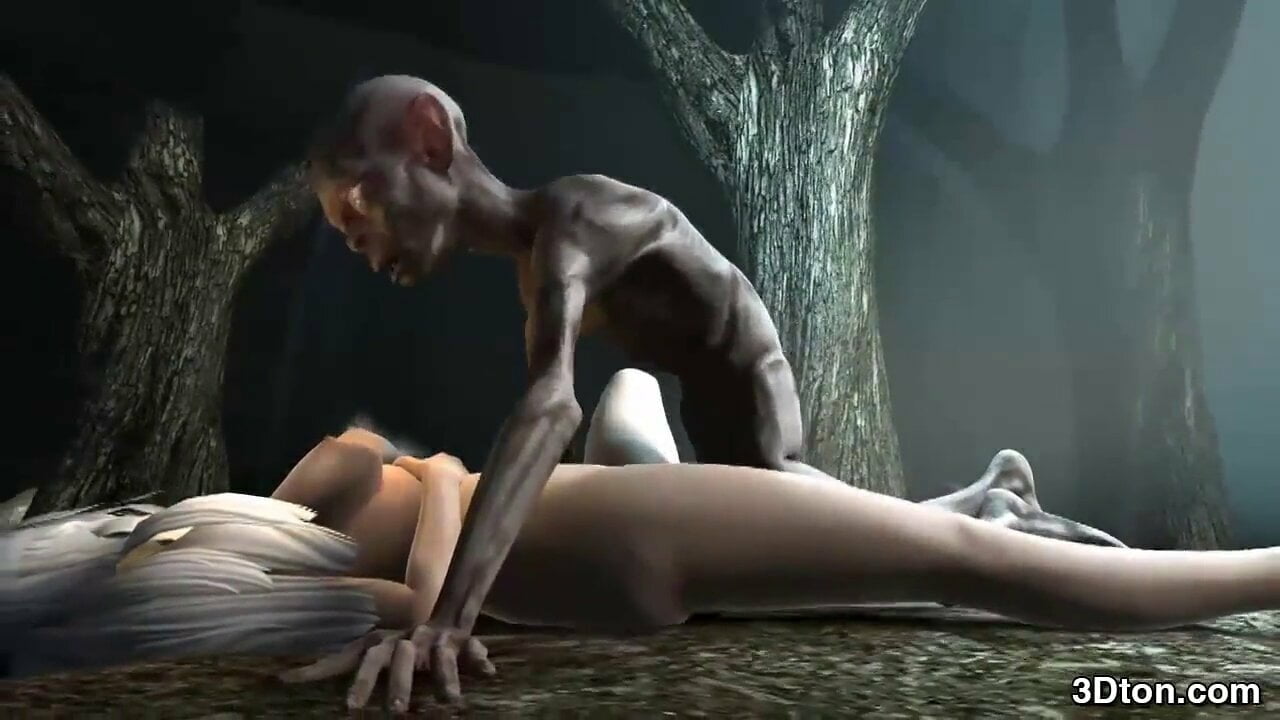 Gollum fucks blonde girl inside a cave